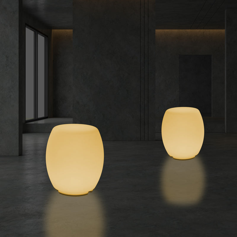 Tabouret Siège éclairé Lampe de sol pour chambre à coucher, Eclairage LED design 44 cm, blanc chaud