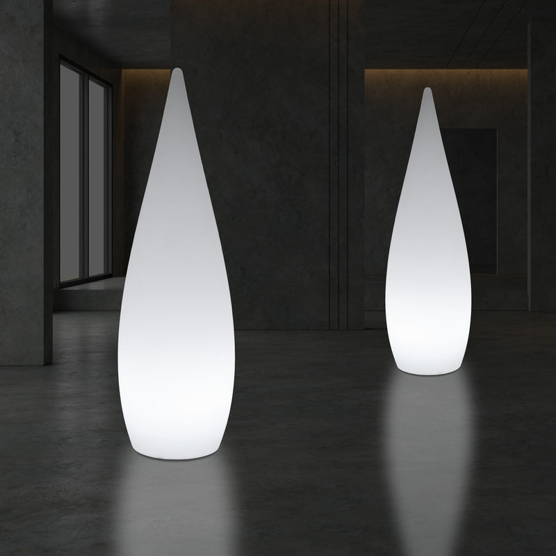 Lampadaire LED E27, 150 cm 1,5 m, élément décoratif, lumière en forme de goutte d'eau, blanc