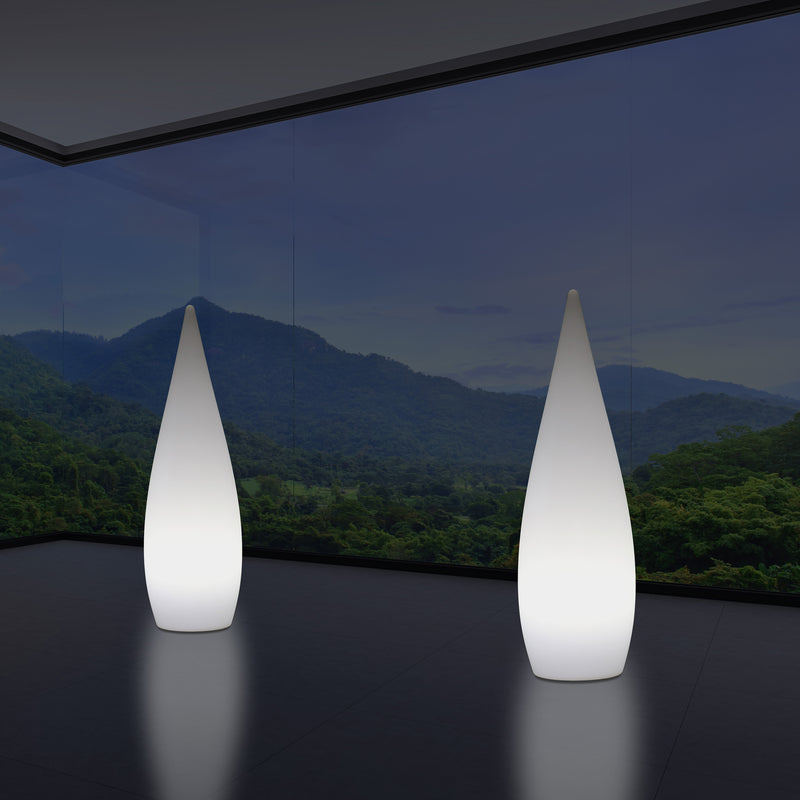 Lampe sur pied E27 pour l'intérieur, 80 cm, goutte d'eau pour le salon, blanc