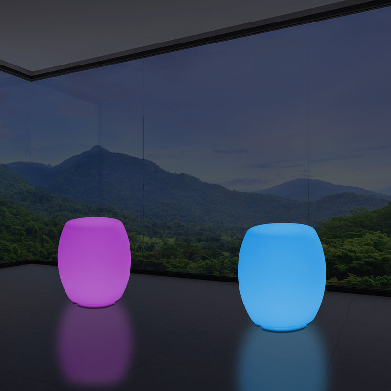 Siège Tabouret LED Lampadaire moderne RGB dimmable avec changement de couleur et télécommande, 44cm