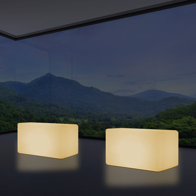Tabouret Banquette éclairé par LED, blanc chaud E27 Siège lampadaire, 55 x 35 cm