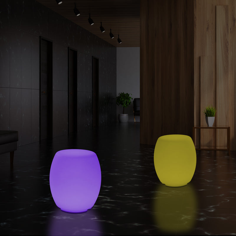 Siège Tabouret LED Lampadaire moderne RGB dimmable avec changement de couleur et télécommande, 44cm
