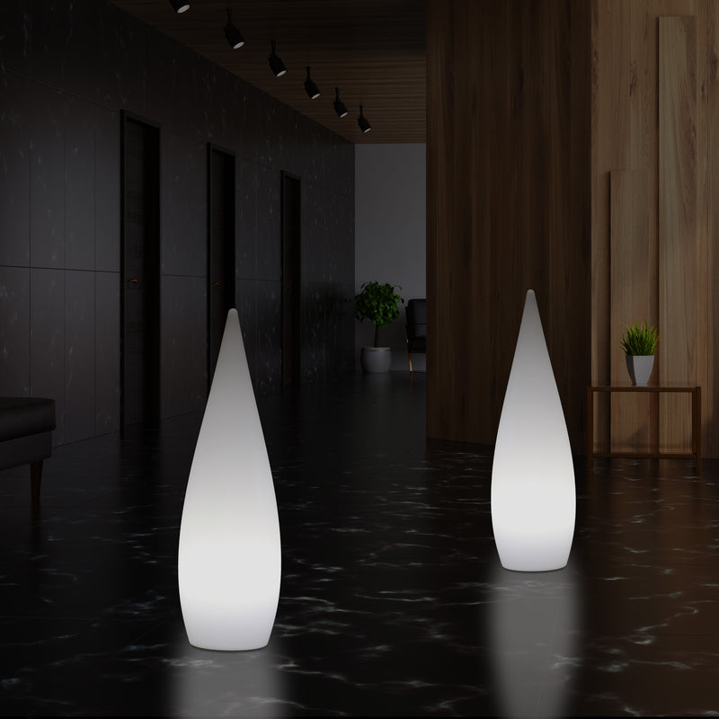 Lampe sur pied E27 pour l'intérieur, 80 cm, goutte d'eau pour le salon, blanc