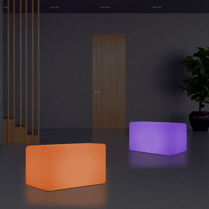 Banc LED, Tabouret moderne à couleur changeante, Lampadaire à graduation RGB 55 x 35 cm