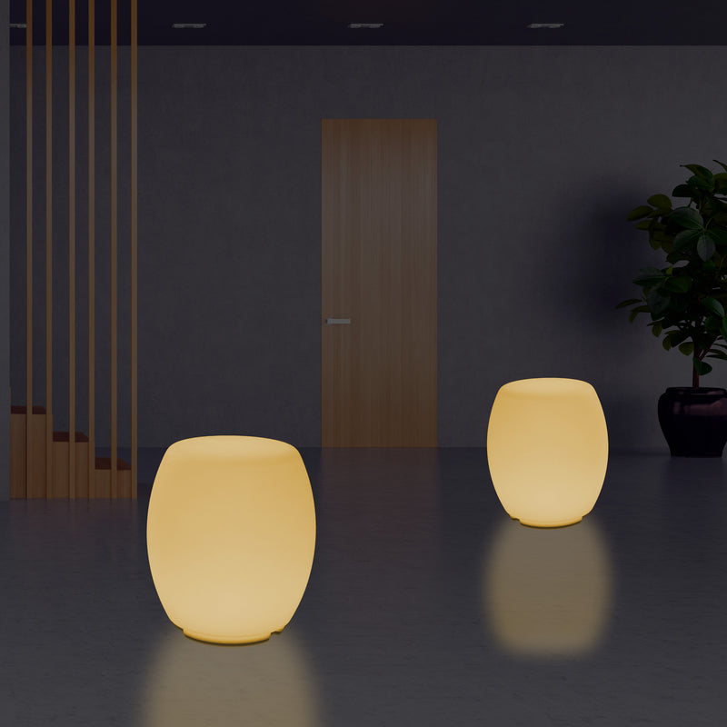 Tabouret Siège éclairé Lampe de sol pour chambre à coucher, Eclairage LED design 44 cm, blanc chaud