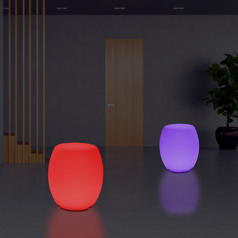Siège Tabouret LED Lampadaire moderne RGB dimmable avec changement de couleur et télécommande, 44cm