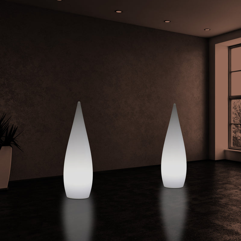 Lampe sur pied E27 pour l'intérieur, 80 cm, goutte d'eau pour le salon, blanc