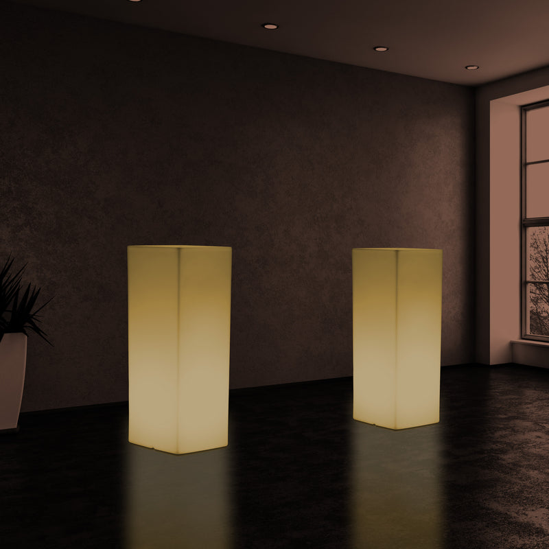 Lampadaire LED colonne socle Lumière haute rectangulaire E27, 110 x 30cm, blanc chaud