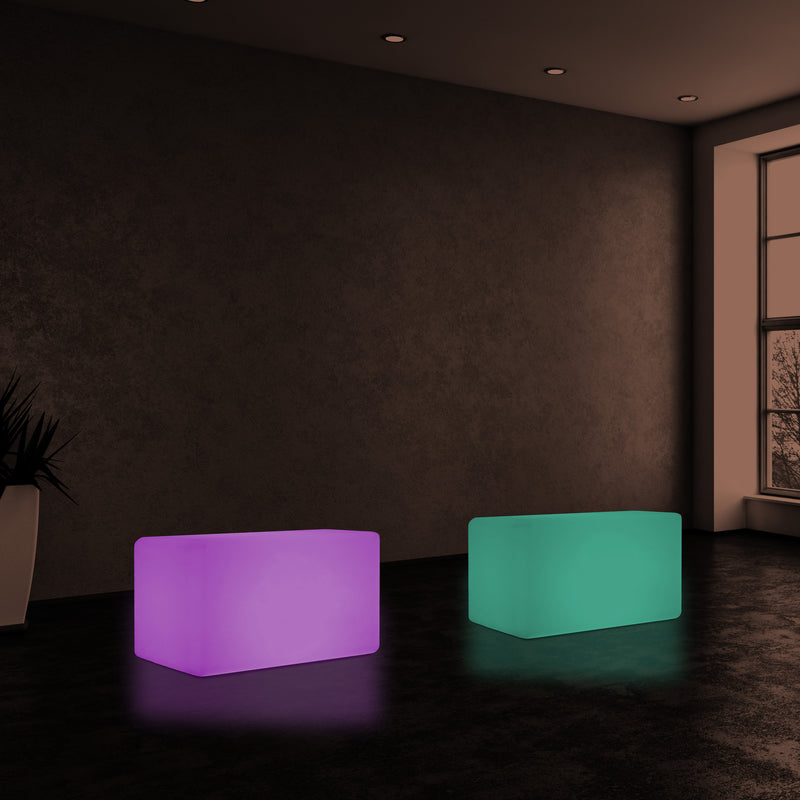 Banc LED, Tabouret moderne à couleur changeante, Lampadaire à graduation RGB 55 x 35 cm