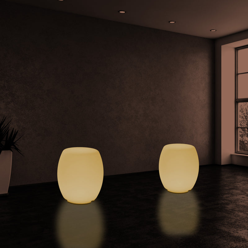 Tabouret Siège éclairé Lampe de sol pour chambre à coucher, Eclairage LED design 44 cm, blanc chaud