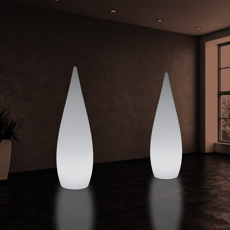 Lampadaire LED E27, 150 cm 1,5 m, élément décoratif, lumière en forme de goutte d'eau, blanc