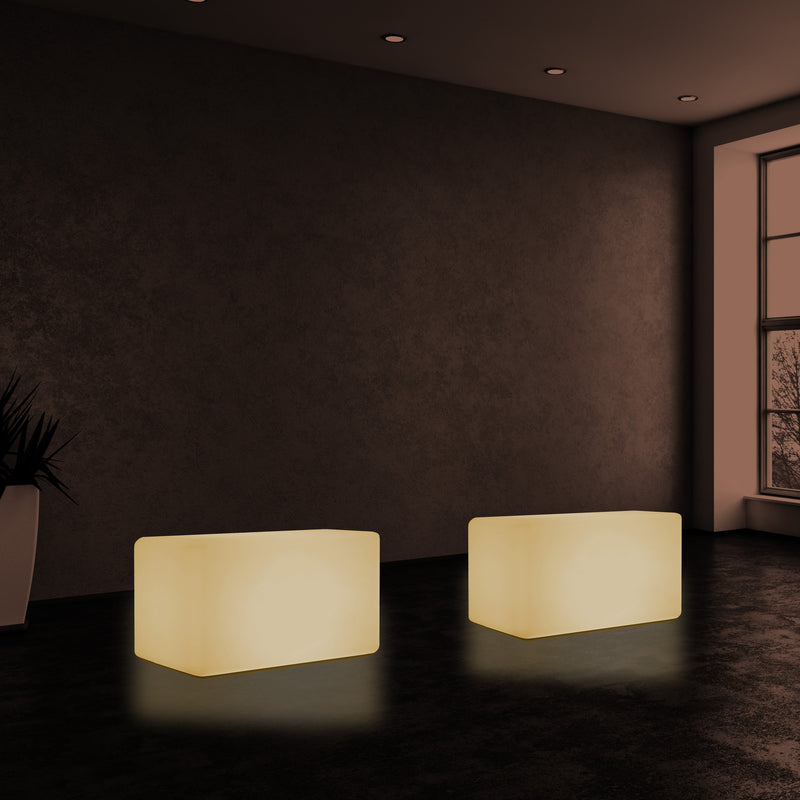Tabouret Banquette éclairé par LED, blanc chaud E27 Siège lampadaire, 55 x 35 cm