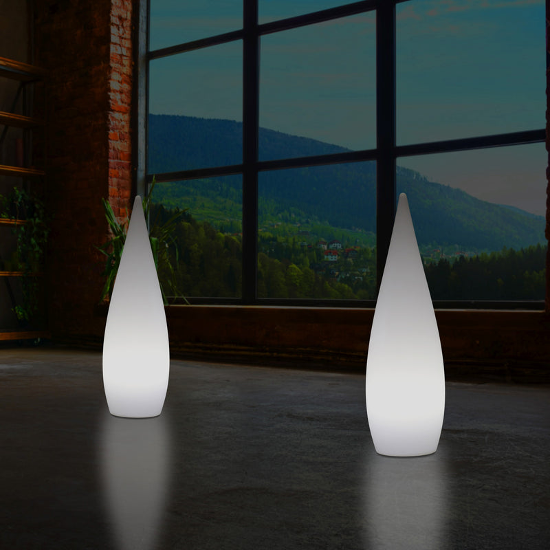 Lampe sur pied E27 pour l'intérieur, 80 cm, goutte d'eau pour le salon, blanc