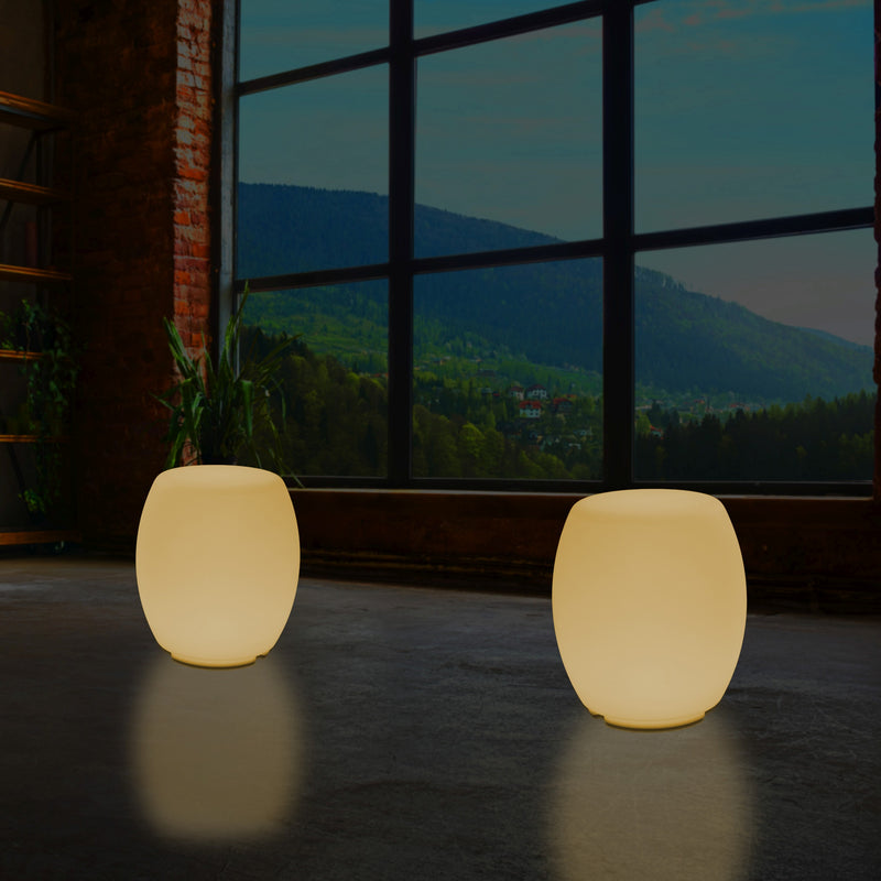 Tabouret Siège éclairé Lampe de sol pour chambre à coucher, Eclairage LED design 44 cm, blanc chaud