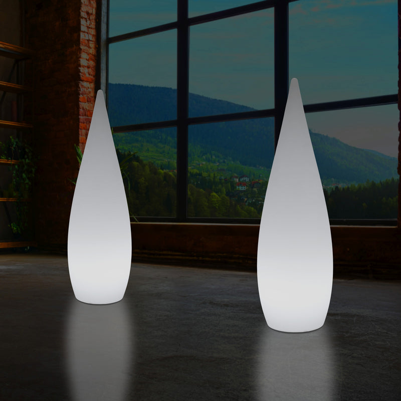 Lampadaire LED E27, 150 cm 1,5 m, élément décoratif, lumière en forme de goutte d'eau, blanc