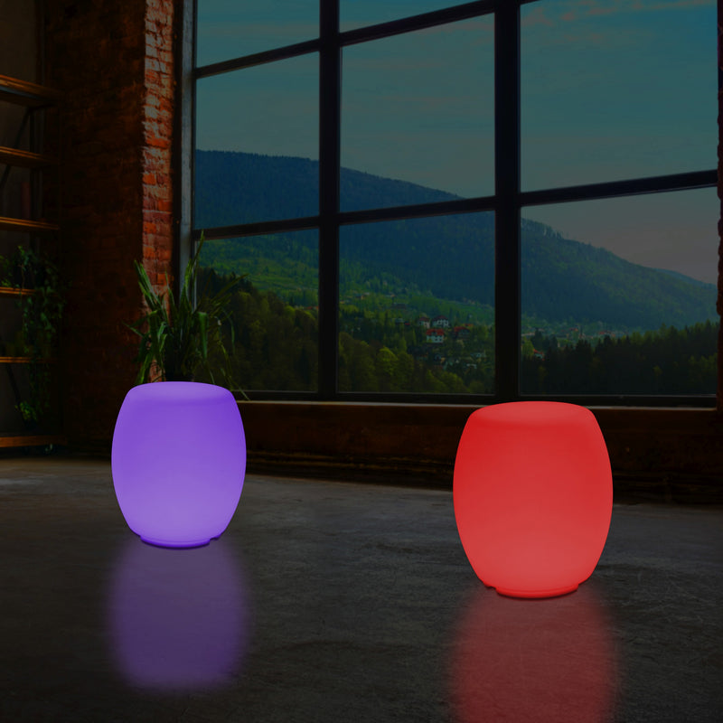 Siège Tabouret LED Lampadaire moderne RGB dimmable avec changement de couleur et télécommande, 44cm