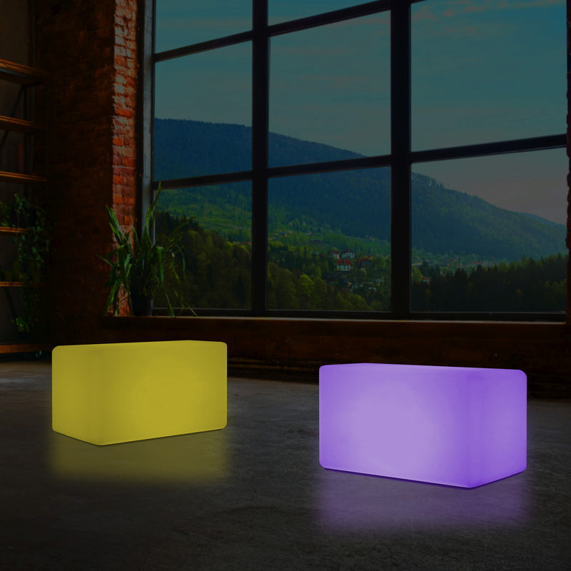 Banc LED, Tabouret moderne à couleur changeante, Lampadaire à graduation RGB 55 x 35 cm