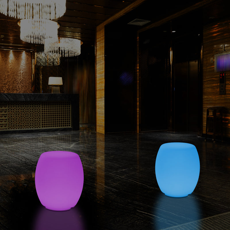 Siège Tabouret LED Lampadaire moderne RGB dimmable avec changement de couleur et télécommande, 44cm