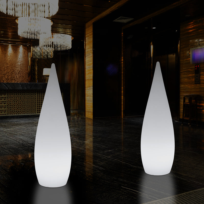 Lampadaire LED E27, 150 cm 1,5 m, élément décoratif, lumière en forme de goutte d'eau, blanc