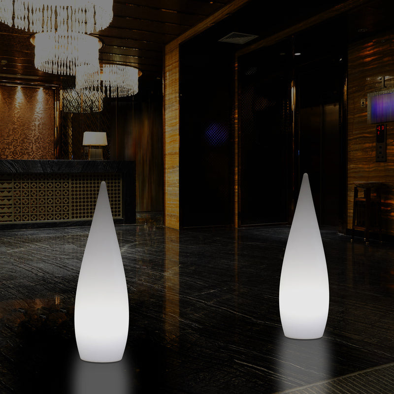 Lampe sur pied E27 pour l'intérieur, 80 cm, goutte d'eau pour le salon, blanc