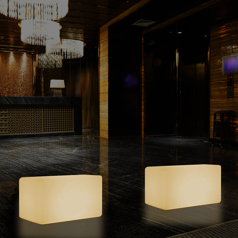 Tabouret Banquette éclairé par LED, blanc chaud E27 Siège lampadaire, 55 x 35 cm