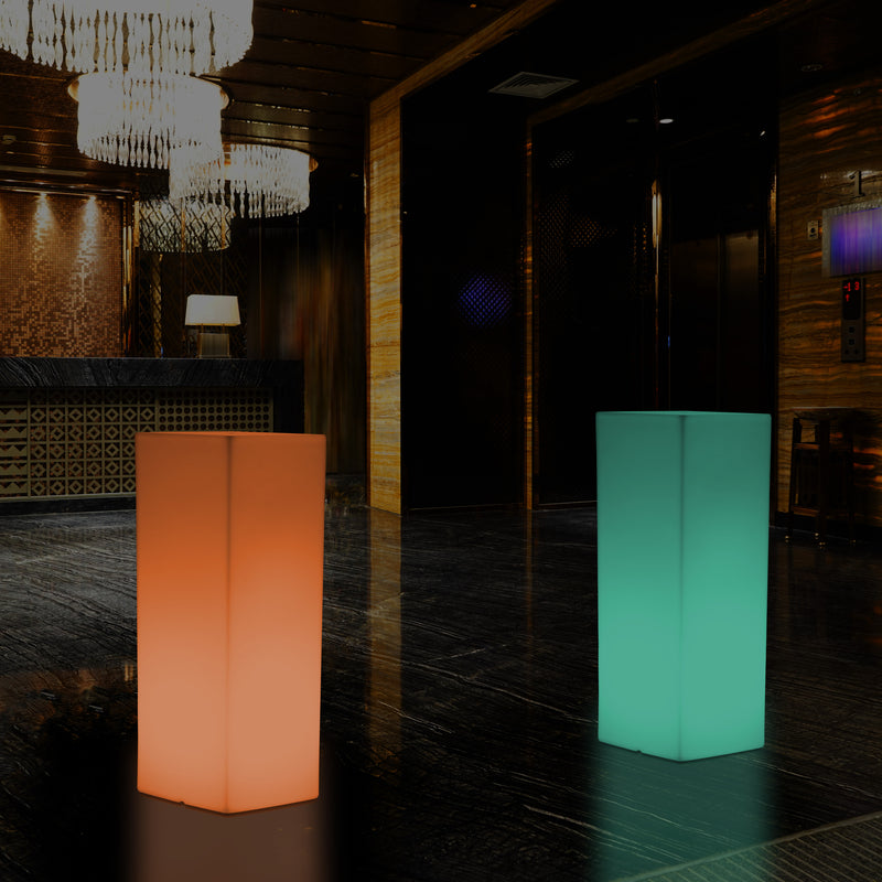 Lampe de sol socle à LED, éclairage extérieur sans fil pour terrasse ou jardin, 110 x 30 cm