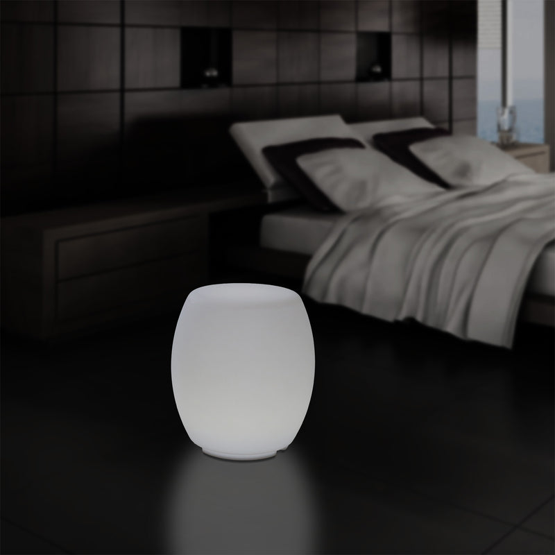 Lampe tabouret siège chaise LED, Lampe de sol design E27 pour le salon, blanc, hauteur de 44 cm