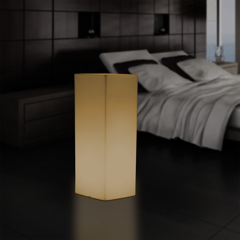 Lampadaire LED colonne socle Lumière haute rectangulaire E27, 110 x 30cm, blanc chaud