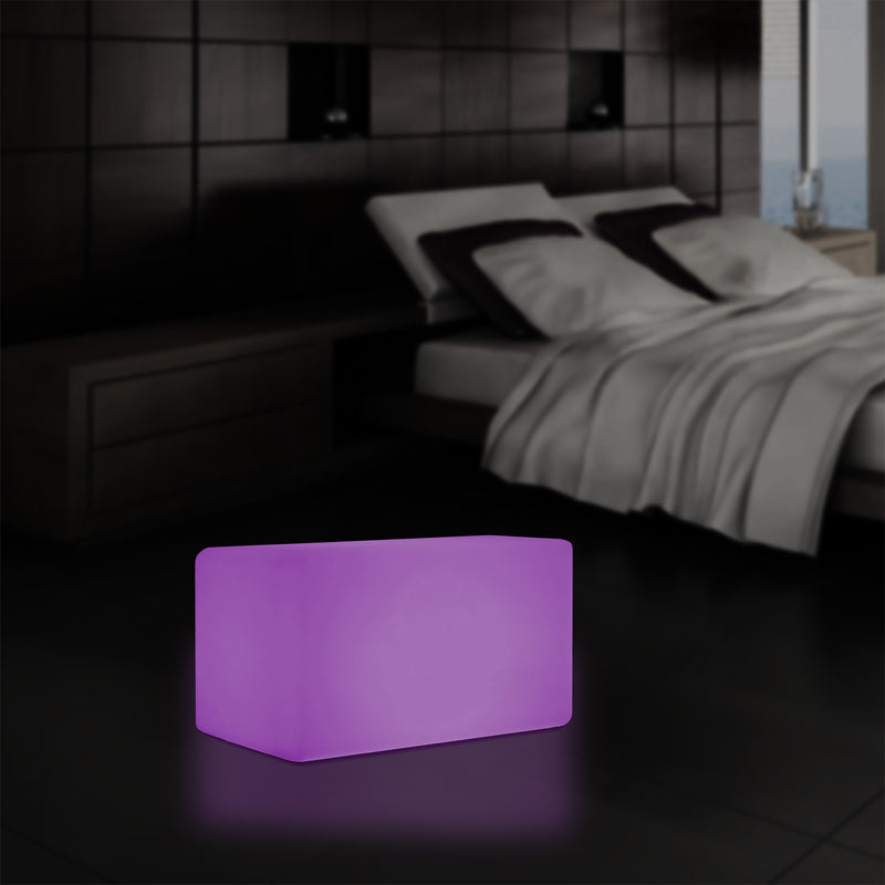 Banc LED, Tabouret moderne à couleur changeante, Lampadaire à graduation RGB 55 x 35 cm