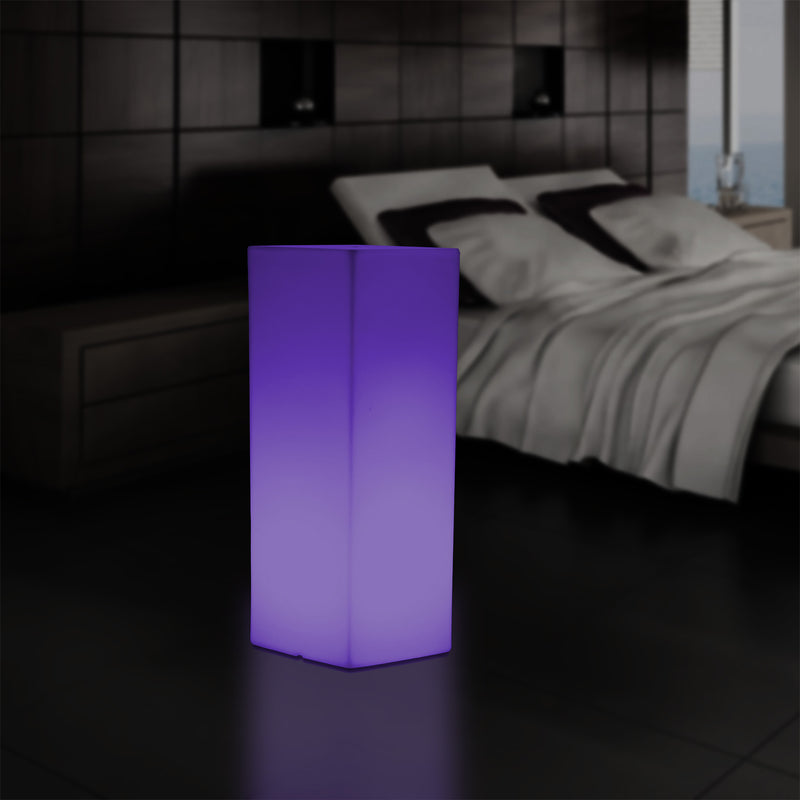 Lampe de sol socle à LED, éclairage extérieur sans fil pour terrasse ou jardin, 110 x 30 cm
