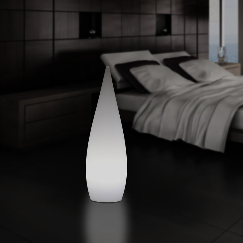 Lampe sur pied E27 pour l'intérieur, 80 cm, goutte d'eau pour le salon, blanc