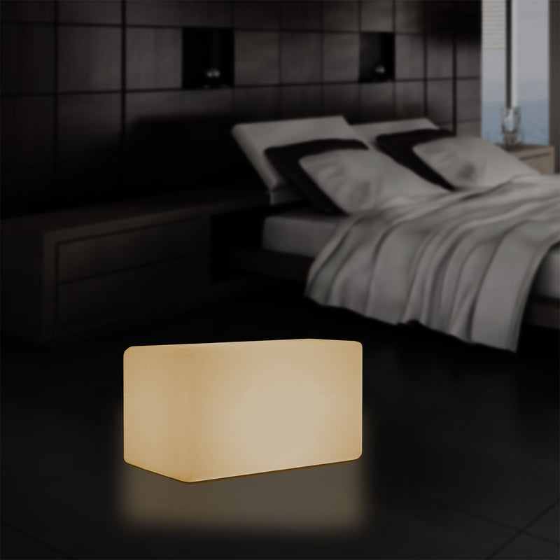 Tabouret Banquette éclairé par LED, blanc chaud E27 Siège lampadaire, 55 x 35 cm