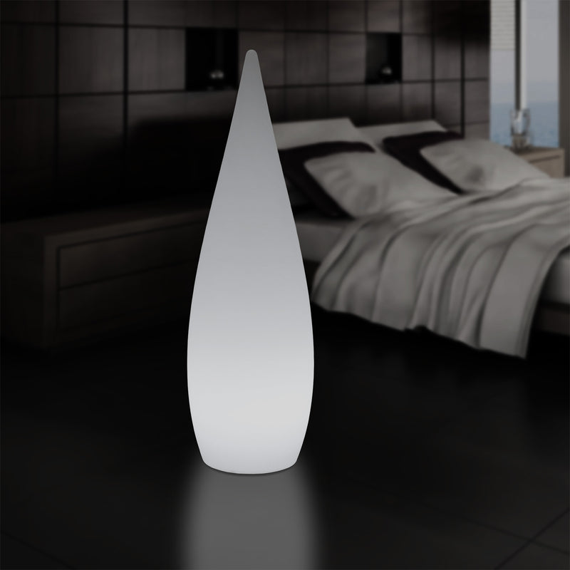 Lampadaire LED E27, 150 cm 1,5 m, élément décoratif, lumière en forme de goutte d'eau, blanc