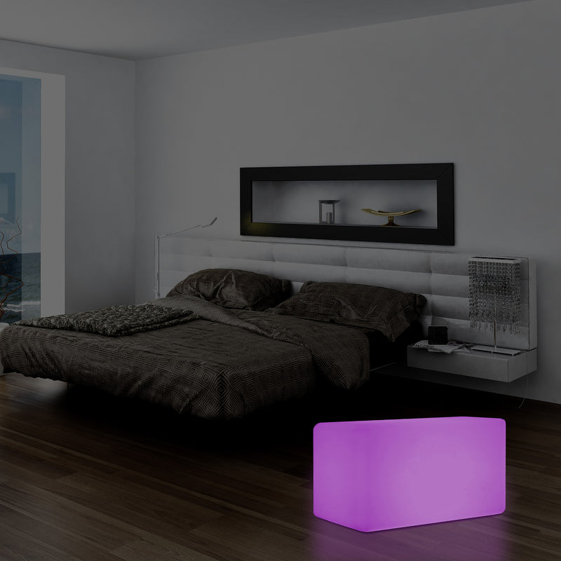 Banc LED, Tabouret moderne à couleur changeante, Lampadaire à graduation RGB 55 x 35 cm