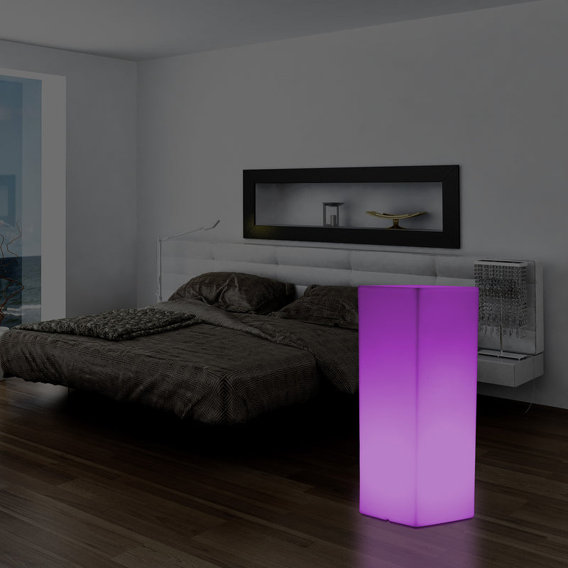 Lampe de sol socle à LED, éclairage extérieur sans fil pour terrasse ou jardin, 110 x 30 cm