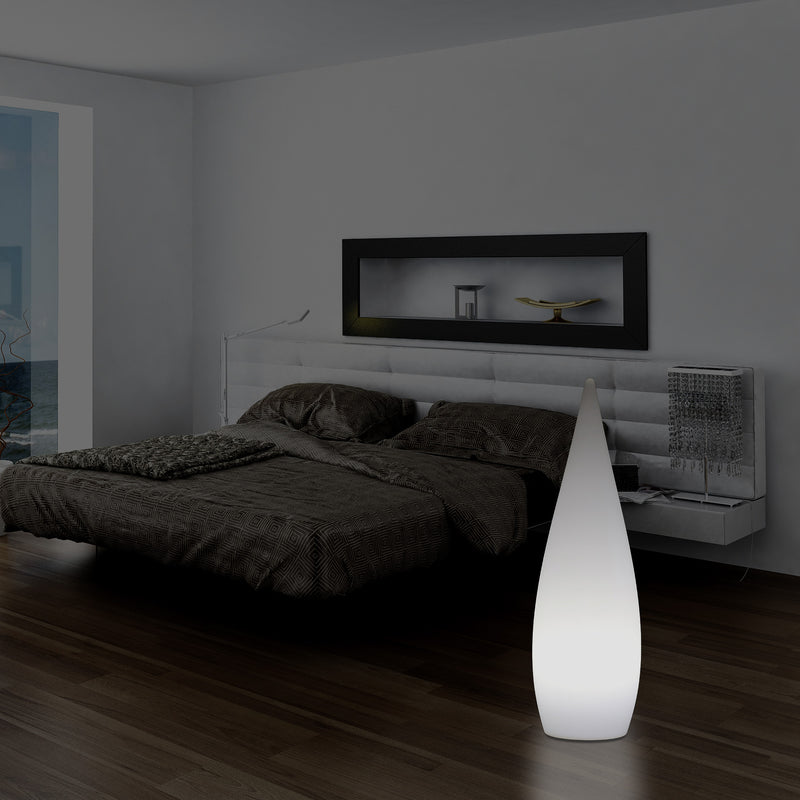 Lampe sur pied E27 pour l'intérieur, 80 cm, goutte d'eau pour le salon, blanc