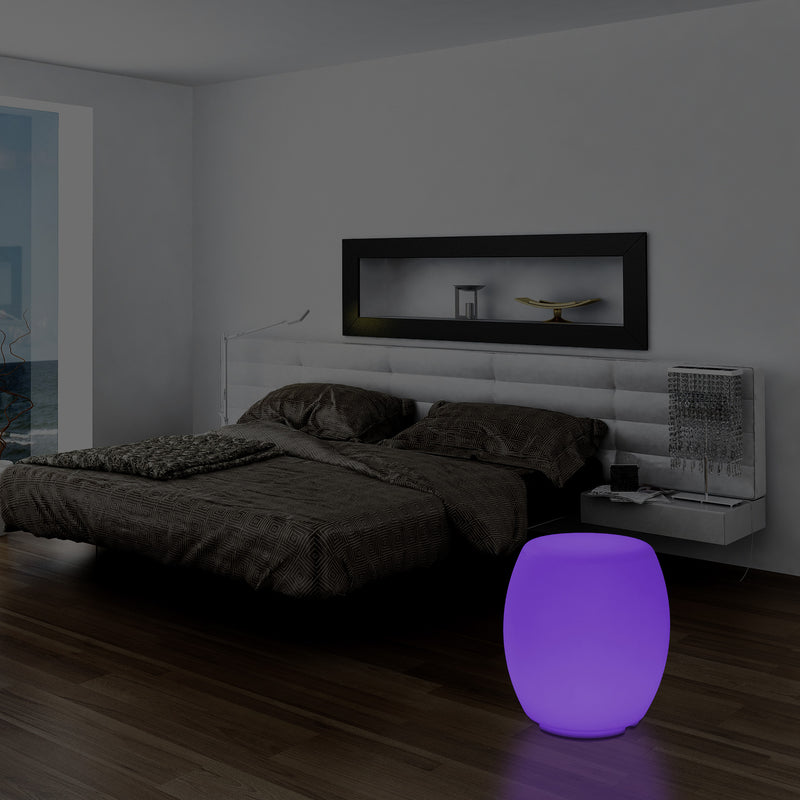 Siège Tabouret LED Lampadaire moderne RGB dimmable avec changement de couleur et télécommande, 44cm