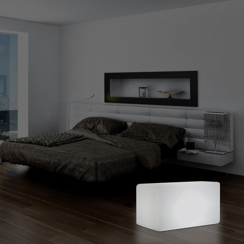Lampe à LED forme de banquette, 55 x 35 cm Lampe de sol moderne E27 pour salon, lumière blanche