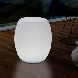 Lampe tabouret siège chaise LED, Lampe de sol design E27 pour le salon, blanc, hauteur de 44 cm