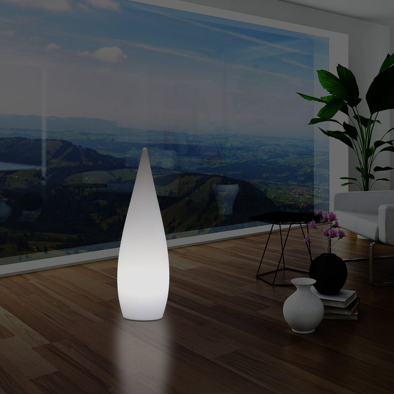 Lampe sur pied E27 pour l'intérieur, 80 cm, goutte d'eau pour le salon, blanc