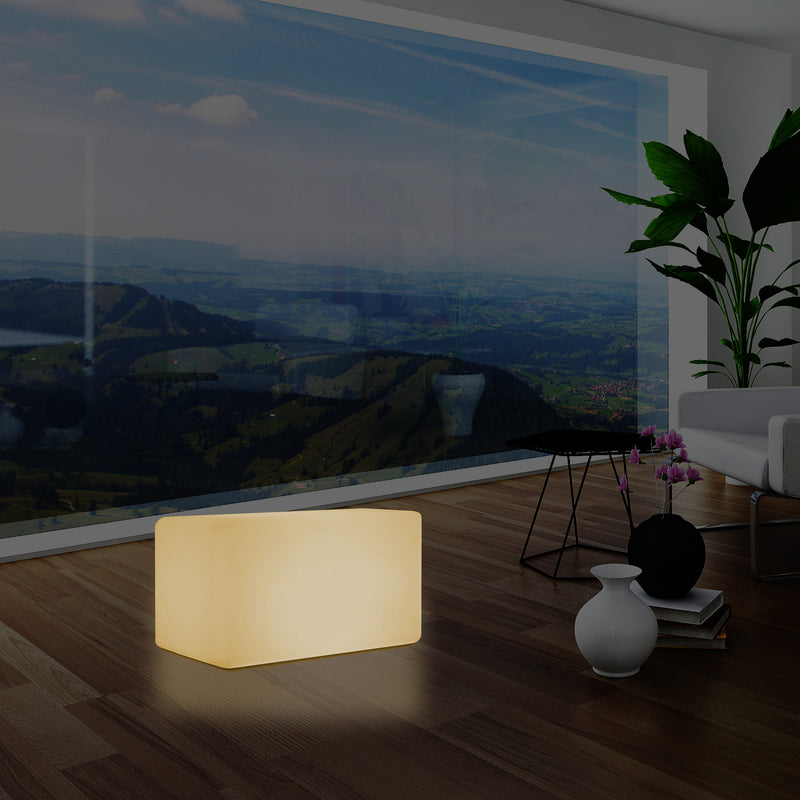 Tabouret Banquette éclairé par LED, blanc chaud E27 Siège lampadaire, 55 x 35 cm