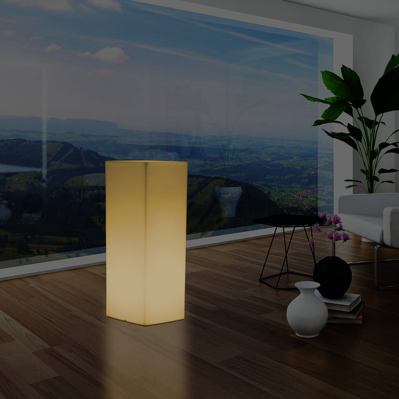 Lampadaire LED colonne socle Lumière haute rectangulaire E27, 110 x 30cm, blanc chaud