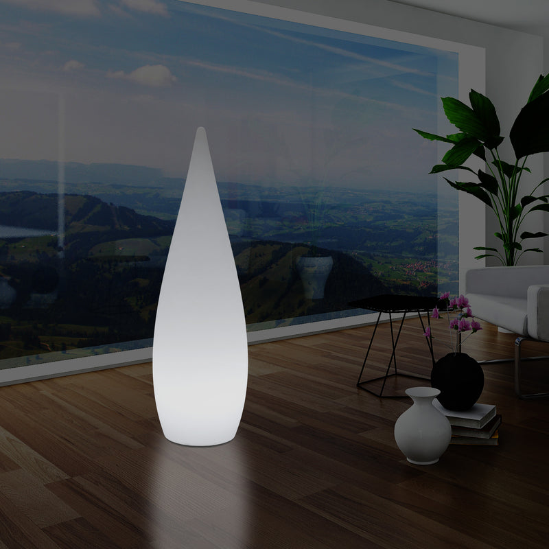 Lampadaire LED E27, 150 cm 1,5 m, élément décoratif, lumière en forme de goutte d'eau, blanc