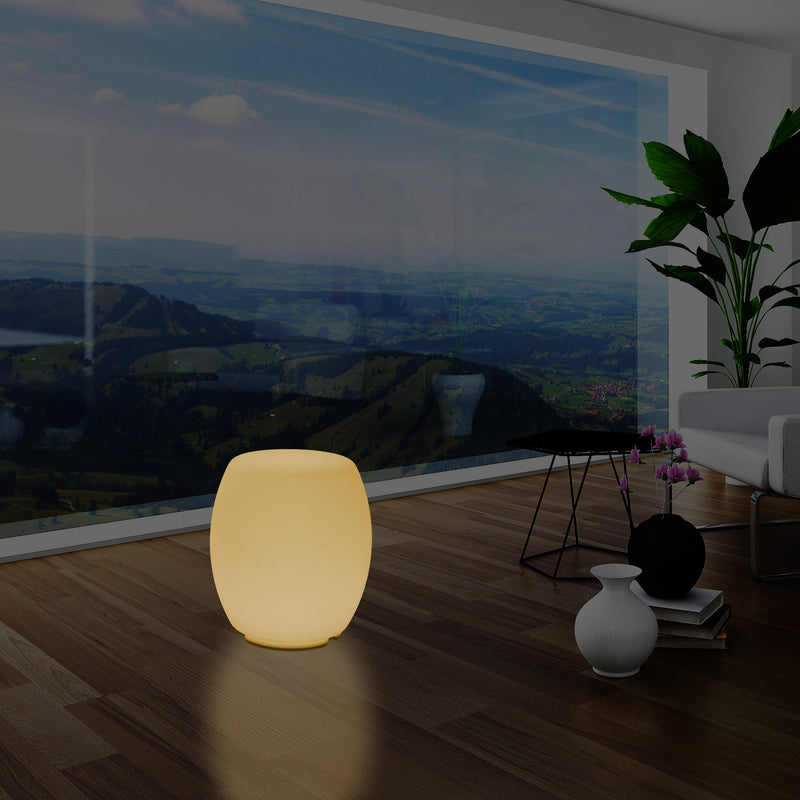 Tabouret Siège éclairé Lampe de sol pour chambre à coucher, Eclairage LED design 44 cm, blanc chaud