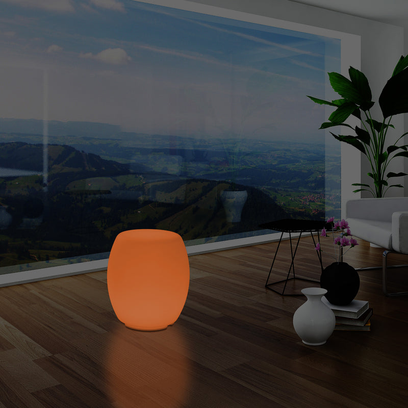 Siège Tabouret LED Lampadaire moderne RGB dimmable avec changement de couleur et télécommande, 44cm