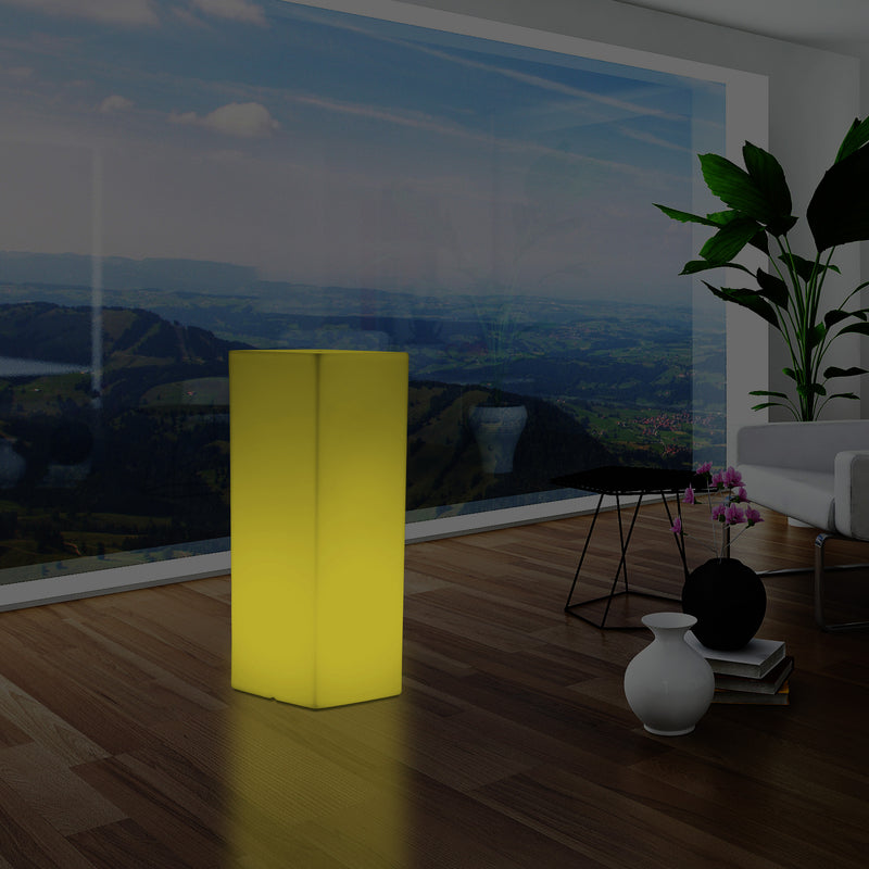 Lampe de sol socle à LED, éclairage extérieur sans fil pour terrasse ou jardin, 110 x 30 cm