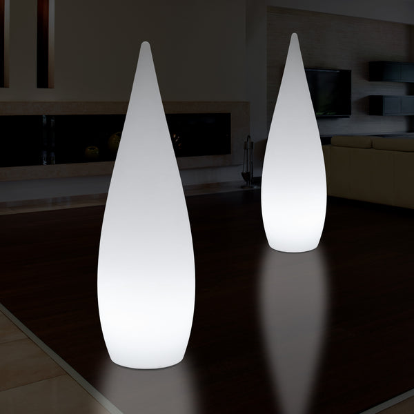 Lampadaire LED design de 1,2 mètres de haut éclairage intérieur salon forme goutte d'eau E27, blanc
