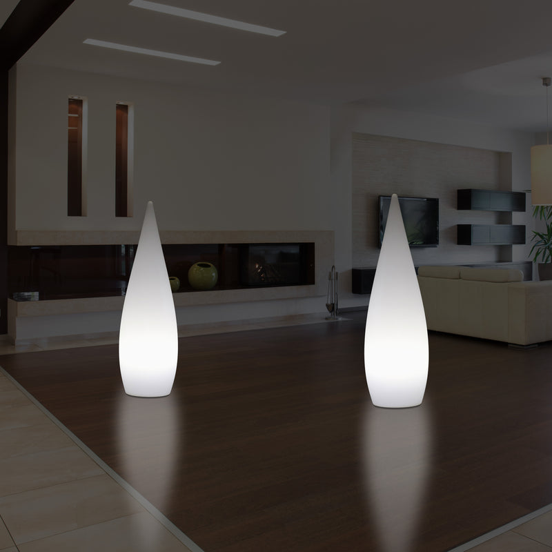 Lampe sur pied E27 pour l'intérieur, 80 cm, goutte d'eau pour le salon, blanc