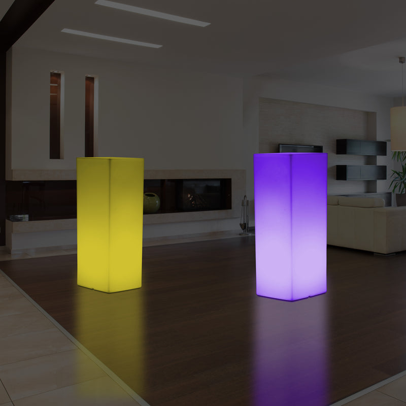 Lampe de sol socle à LED, éclairage extérieur sans fil pour terrasse ou jardin, 110 x 30 cm