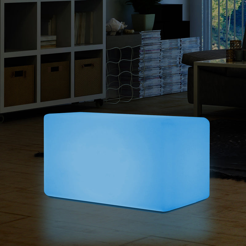 Banc LED, Tabouret moderne à couleur changeante, Lampadaire à graduation RGB 55 x 35 cm